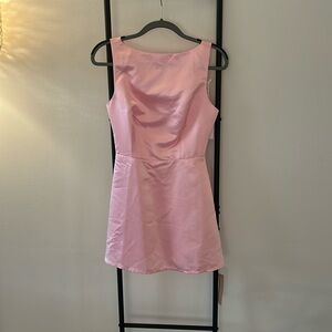 Reformation Zenni mini dress pink satin